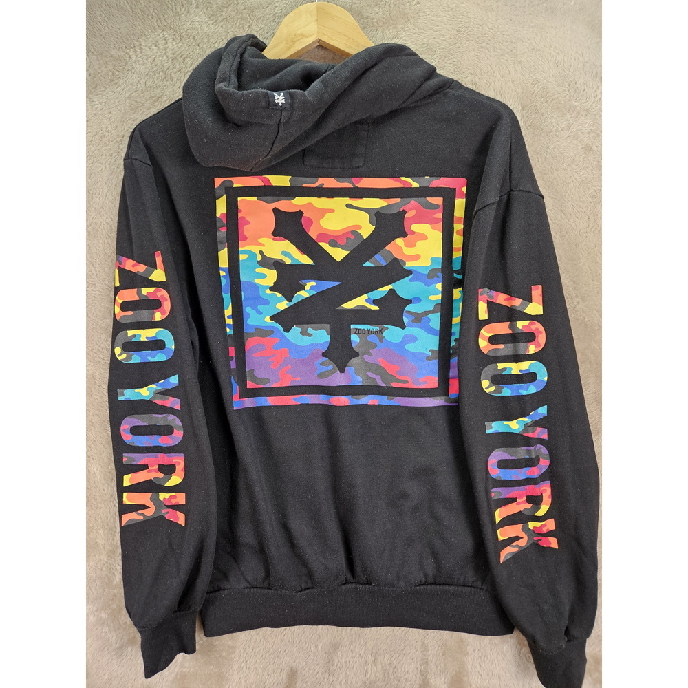 Zoo York Pullover Hoodie Multicolored Graffiti-style Big Logo Sweatshirt Size S - Picture 9 of 10